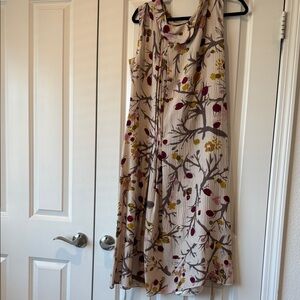 Marni Floral Beige Midi Dress with Cowl Neck
